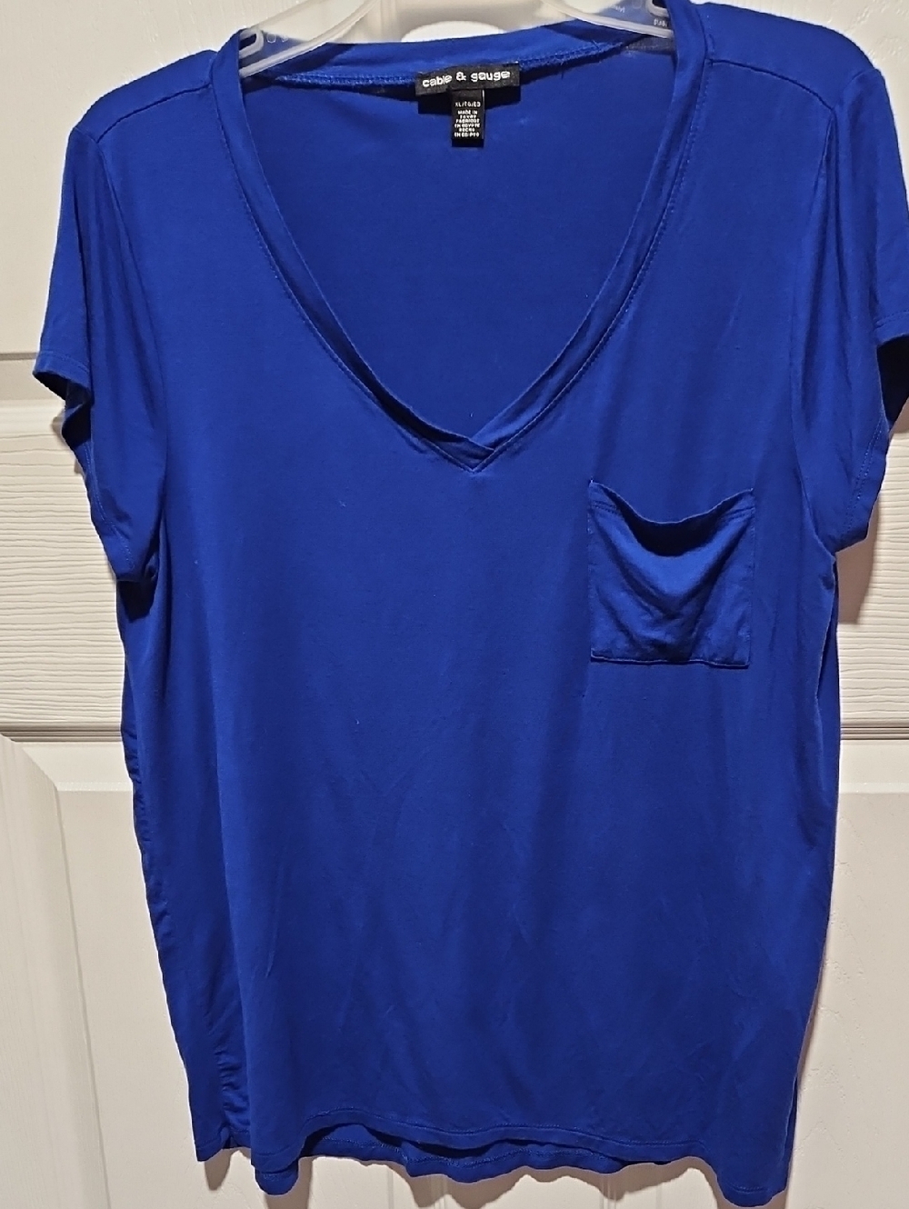 Cable & Gauge Royal Blue V-Neck Pocket Tee